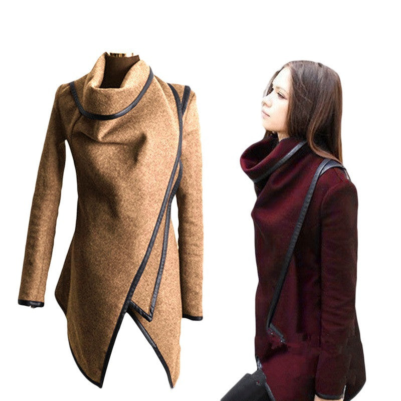 Women's Asymmetric Length Elegant Long-sleeved Coats