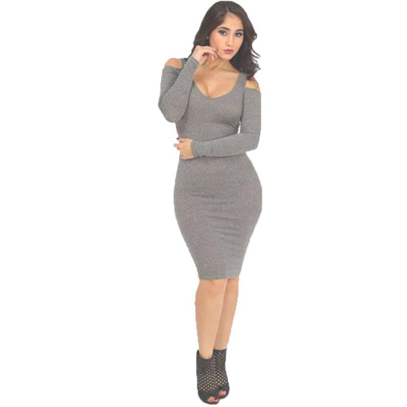 Sweater off shoulder Midi Dress