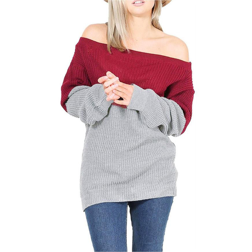 Off Shoulder Boat Neck Sweater