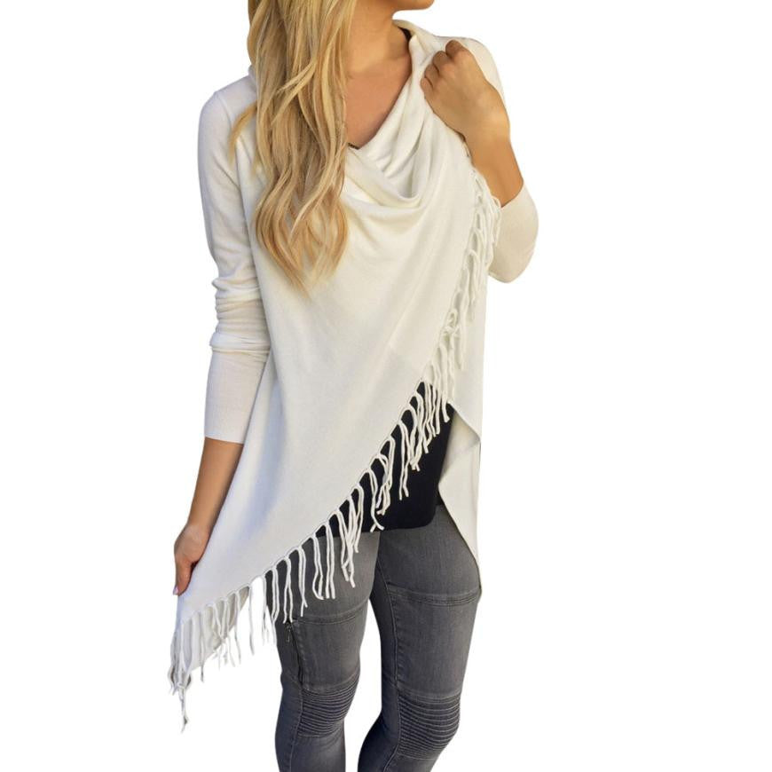 Women Tassel Slash Blouse