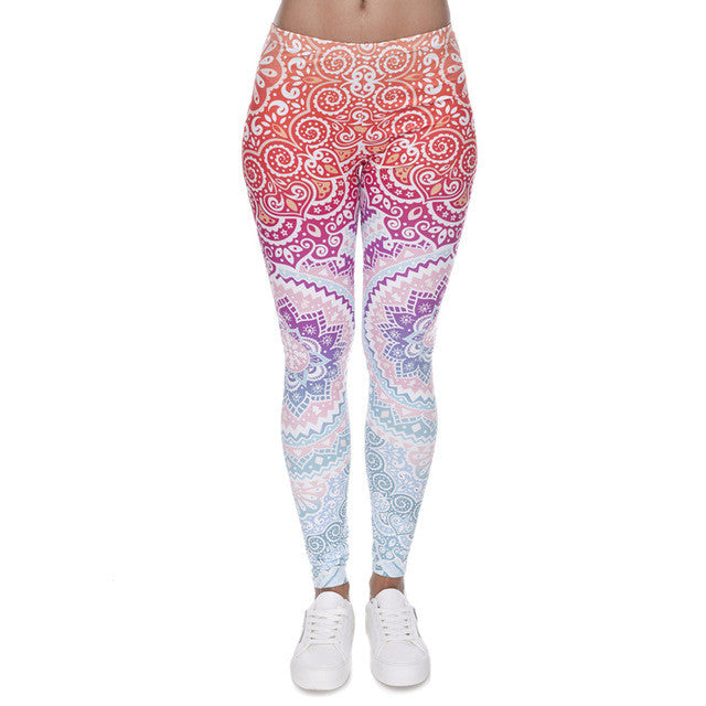 Women Round Ombre Printing leggings