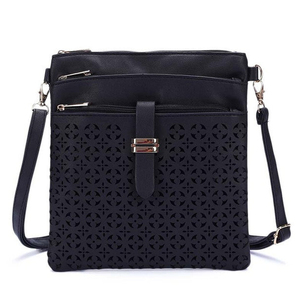 Hollow Out Leather Cross-body Bag