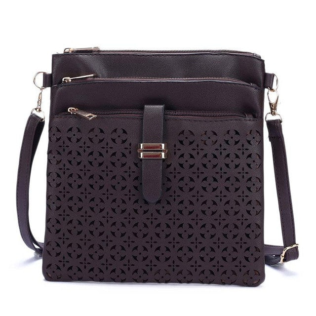 Hollow Out Leather Cross-body Bag