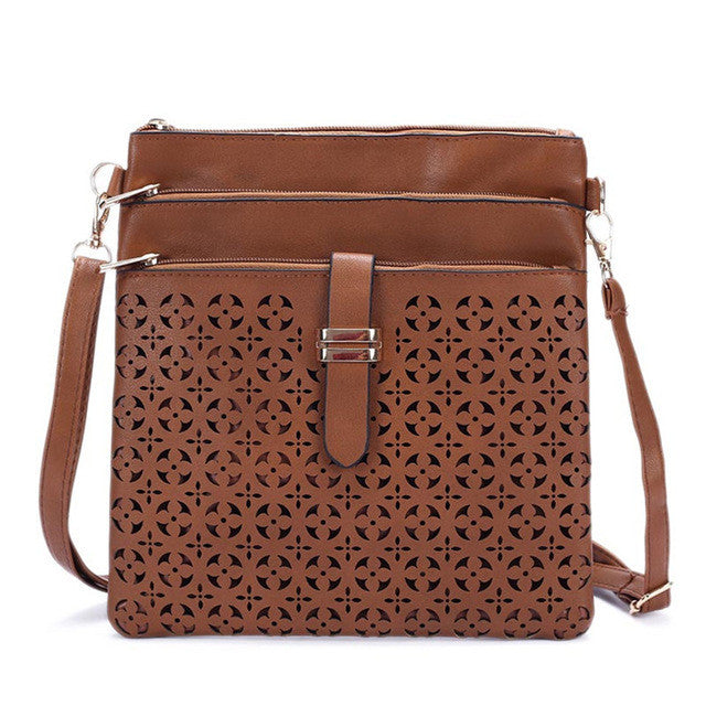 Hollow Out Leather Cross-body Bag