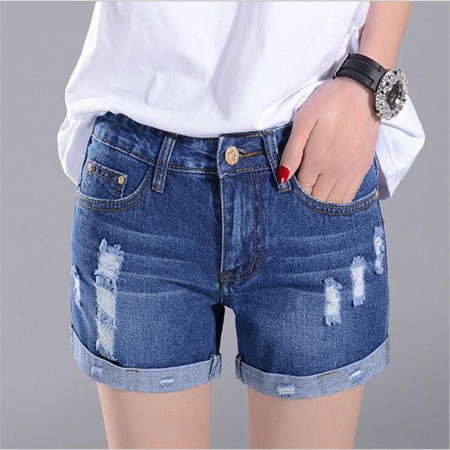 Denim Distressed Summer Shorts